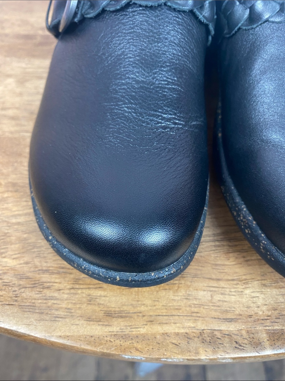 Aetrex Libby Black Leather Slip On Comfort Clog Shoe Sz 7.5 - Picture 7 of 13